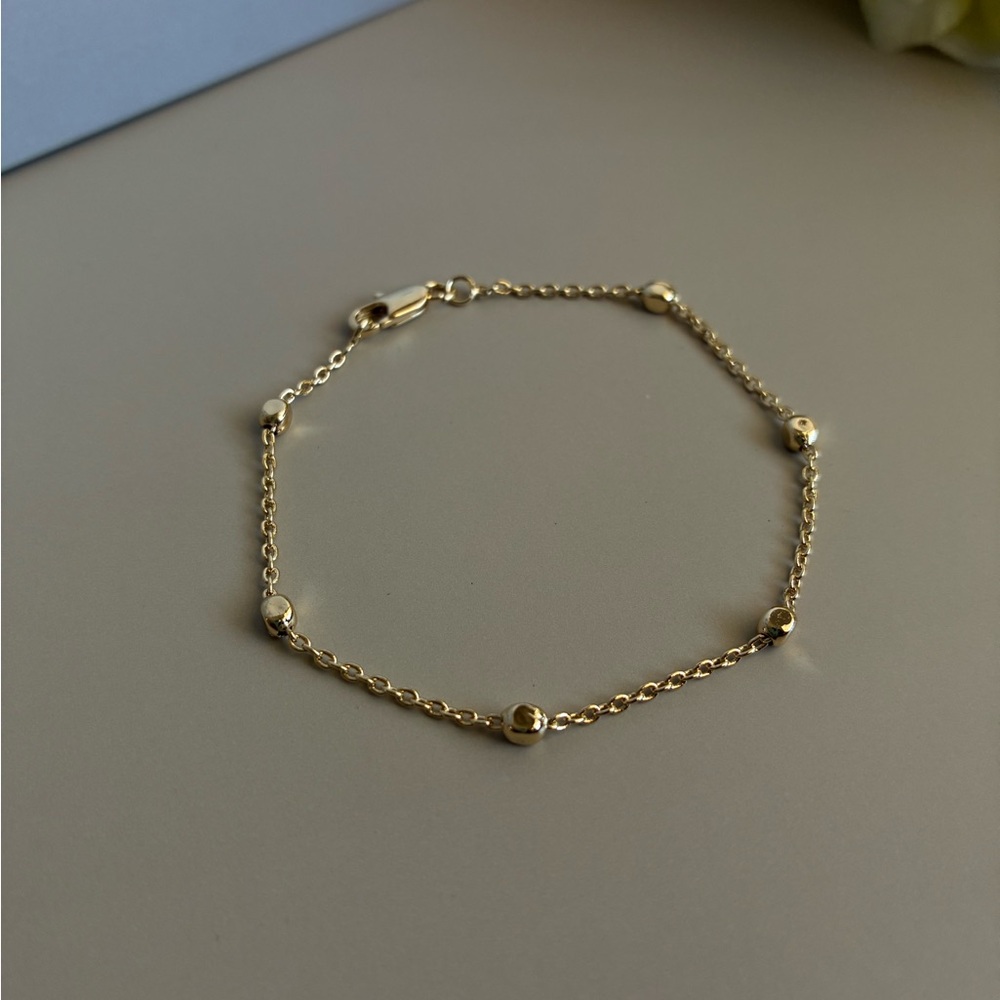 Delicate 18k gold filled Bead Chain Bracelet - Women Jewelry